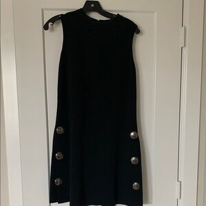 Elie Tahari Black Sleeveless Mock Neck Sheath Dress